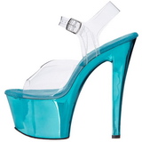 Turquesa Transparente 18 cm SKY-308 Plataforma Salto Agulha