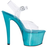 Turquesa Transparente 18 cm SKY-308 Plataforma Salto Agulha
