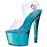 Turquesa Transparente 18 cm SKY-308 Plataforma Salto Agulha