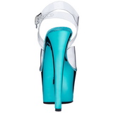 Turquesa Transparente 18 cm SKY-308 Plataforma Salto Agulha
