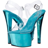 Turquesa Transparente 18 cm SKY-308 Plataforma Salto Agulha