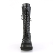 Vegan 11,5 cm SHAKER-72 gotico bota com cadarço plataforma preto