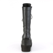 Vegan 11,5 cm SHAKER-72 gotico bota com cadarço plataforma preto