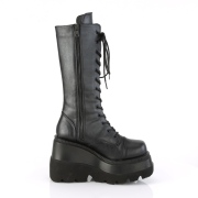 Vegan 11,5 cm SHAKER-72 gotico bota com cadarço plataforma preto