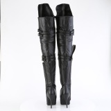 Vegan 13 cm SEDUCE-3080 botas longas acima do joelho com fivelas