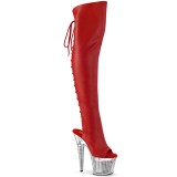 Vegan 18 cm SPECTATOR-3019 Vermelho botas altas com salto alto