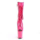Vegan 20 cm FLAMINGO-1051 plataforma botas aberto na frente pink