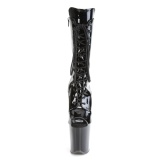 Vegan 20 cm FLAMINGO-1051 plataforma botas aberto na frente preto