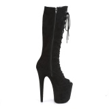 Vegan 20 cm FLAMINGO-2051FS plataforma botas aberto na frente preto