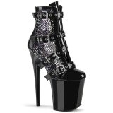 Vegan 20 cm FLAMINGO plataforma botas fivelas preto