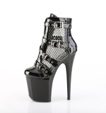 Vegan 20 cm FLAMINGO plataforma botas fivelas preto