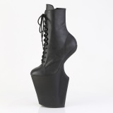 Vegan 20 cm WORSHIP-1020 Heelless botinha saltos plataforma pony preto