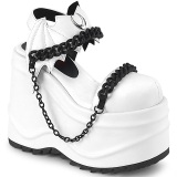Vegan Branco 15 cm DemoniaCult WAVE-20 lolita sandálias de cunha plataforma