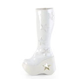 Vegan branco 13 cm DYNAMITE-218 botas cunha altos plataforma emo punk