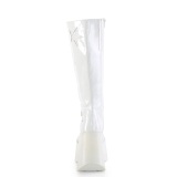 Vegan branco 13 cm DYNAMITE-218 botas cunha altos plataforma emo punk