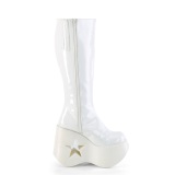 Vegan branco 13 cm DYNAMITE-218 botas cunha altos plataforma emo punk