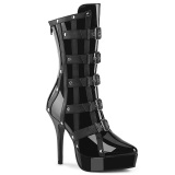 Vegan preto 13,5 cm Botas de tornozelo de travesti