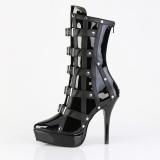 Vegan preto 13,5 cm Botas de tornozelo de travesti