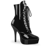 Vegan preto 13,5 cm INDULGE-1020-1 Botas de tornozelo de travesti