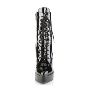 Vegan preto 13,5 cm INDULGE-1020-1 Botas de tornozelo de travesti