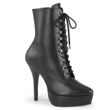 Vegan preto 13,5 cm INDULGE-1020 Botas de tornozelo de travesti