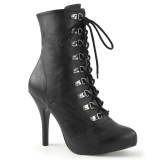 Vegan preto 13 cm EVE-106 Botas de tornozelo de travesti