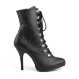 Vegan preto 13 cm EVE-106 Botas de tornozelo de travesti