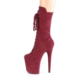 Vegan suede 20 cm FLAMINGO-1050FS botas de saltos pole dance bordo