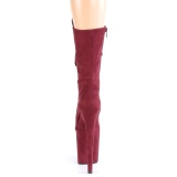 Vegan suede 20 cm FLAMINGO-1050FS botas de saltos pole dance bordo