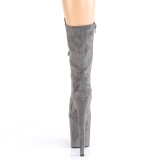 Vegan suede 20 cm FLAMINGO-1050FS botas de saltos pole dance cinza