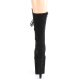 Vegan suede 20 cm FLAMINGO-1050FS botas de saltos pole dance preto