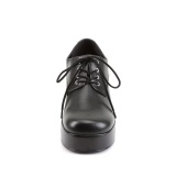 Vegano JAZZ-02 plataforma sapatos de cafetão 70 homem sapatos disco cadarço preto