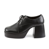 Vegano JAZZ-02 plataforma sapatos de cafetão 70 homem sapatos disco cadarço preto