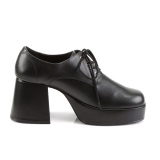 Vegano JAZZ-02 plataforma sapatos de cafetão 70 homem sapatos disco cadarço preto