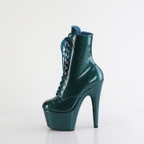 Verde glitter 18 cm botinha salto alto pleaser