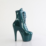 Verde glitter 18 cm botinha salto alto pleaser