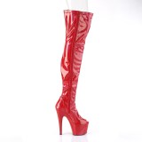 Vermelho 18 cm ADORE-3011HWR Holograma botas overknee aberto na frente