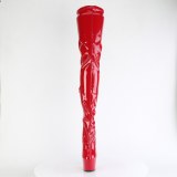 Vermelho 18 cm ADORE-4000 Vinilo botas overknee crotch alto