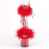 Vermelho 18 cm ADORE-724F sandálias de saltos com penas pole dance