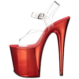 Vermelho 20 cm FLAMINGO-808 Cromo Plataforma Saltos Altos