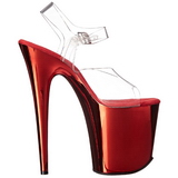 Vermelho 20 cm FLAMINGO-808 Cromo Plataforma Saltos Altos