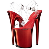 Vermelho 20 cm FLAMINGO-808 Cromo Plataforma Saltos Altos
