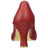 Vermelho 7,5 cm retro vintage FLAPPER-35 Pinup sapatos scarpin com saltos baixos