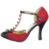 Vermelho Camurca 10 cm SMITTEN-10 Rockabilly sapatos scarpin salto alto
