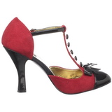 Vermelho Camurca 10 cm SMITTEN-10 Rockabilly sapatos scarpin salto alto
