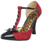 Vermelho Camurca 10 cm SMITTEN-10 Rockabilly sapatos scarpin salto alto