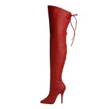 Vermelho Couro 13 cm LEGEND-8899 Botas Ate A Coxa para Homens