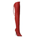 Vermelho Couro 13 cm LEGEND-8899 bota acima do joelho