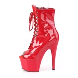 Vermelho Envernizado 18 cm ADORE-1021 botinha plataforma salto alto