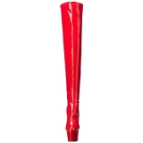 Vermelho Envernizado 18 cm ADORE-3063 Plataforma botas alta até a coxa